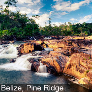 The Pine Bridge in Belize in beautiful natural surroundings
