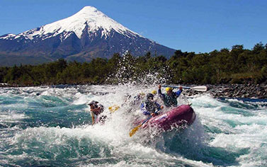 River rafting is a popular attraction for tourists in Chile