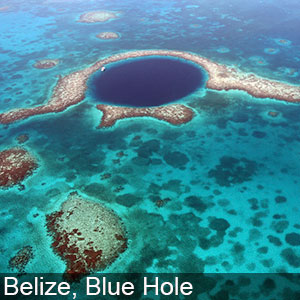 The Blue Hole in Belize is loved by scuba divers