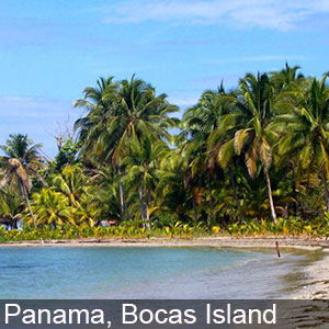 Beach view of Bocas Island in Panama