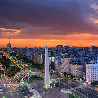 Panoramic shot of the Buenos Aires city landscape