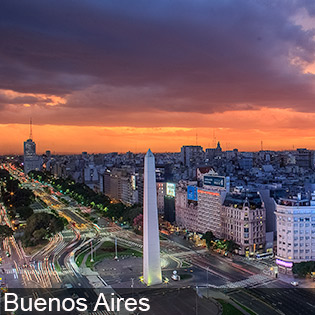 Evening View of the Buenos Aires city landscape