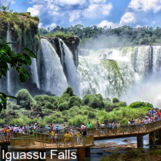 Iguassu Falls is where Argentina and Brazil share borders