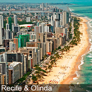Recife is another city bordering the ocean