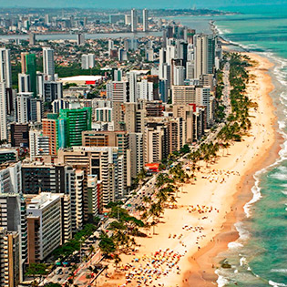 Recife is another Brazilian city bordering the ocean