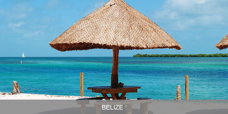 Relaxing spot near a water body in Belize