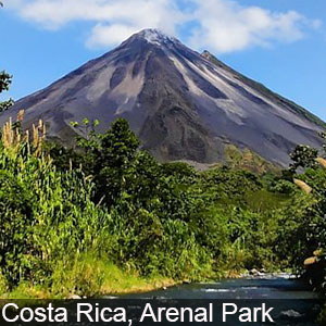 The Arenal Park with its volcano in Costa Rica