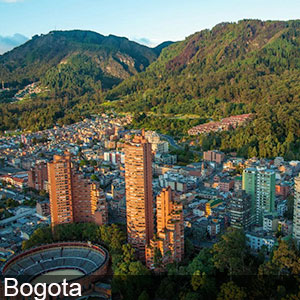 Panoramic view of beautiful Bogota city