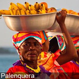 Woman selling bananas at the Palenquera