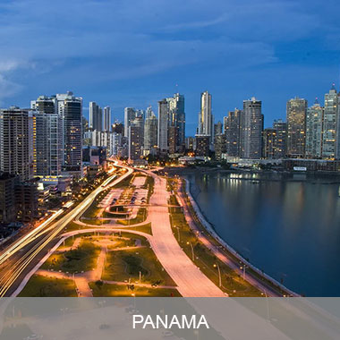 Tall buildings adorn the landscape in Panama