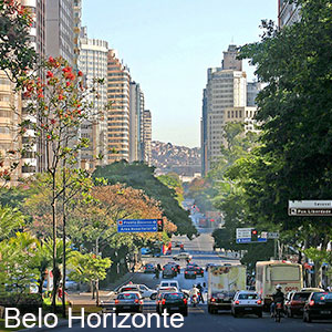 Traffic on a road in Belo Horizonte, Brazil