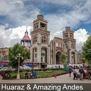 Huaraz is an important trekking and climbing base in Peru