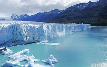 A waterfall in Argentina is covered by ice