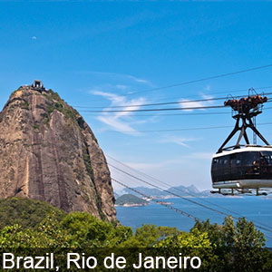 Enjoying a cable car ride in Rio de Janeiro, Brazil