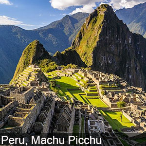 Panoramic view of the famous Machu Picchu