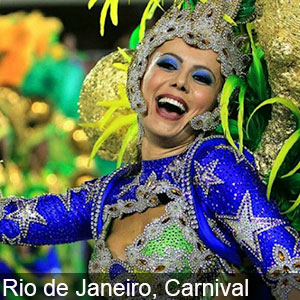 A dancer in action at the Carnival in Rio de Janeiro