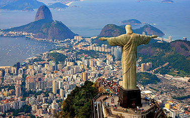 The statue of Christ the Redeemer with open arms in Brazil