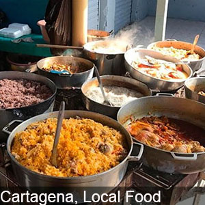 Tasty local cuisine at Cartagena in Colombia