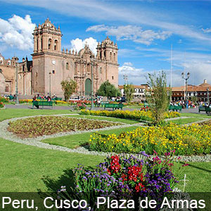 The Plaza de Armas at Cusco in Peru
